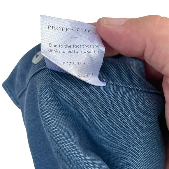 Proper Cloth Italian Denim, 100% Cotton, Button Down, EUC